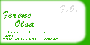 ferenc olsa business card